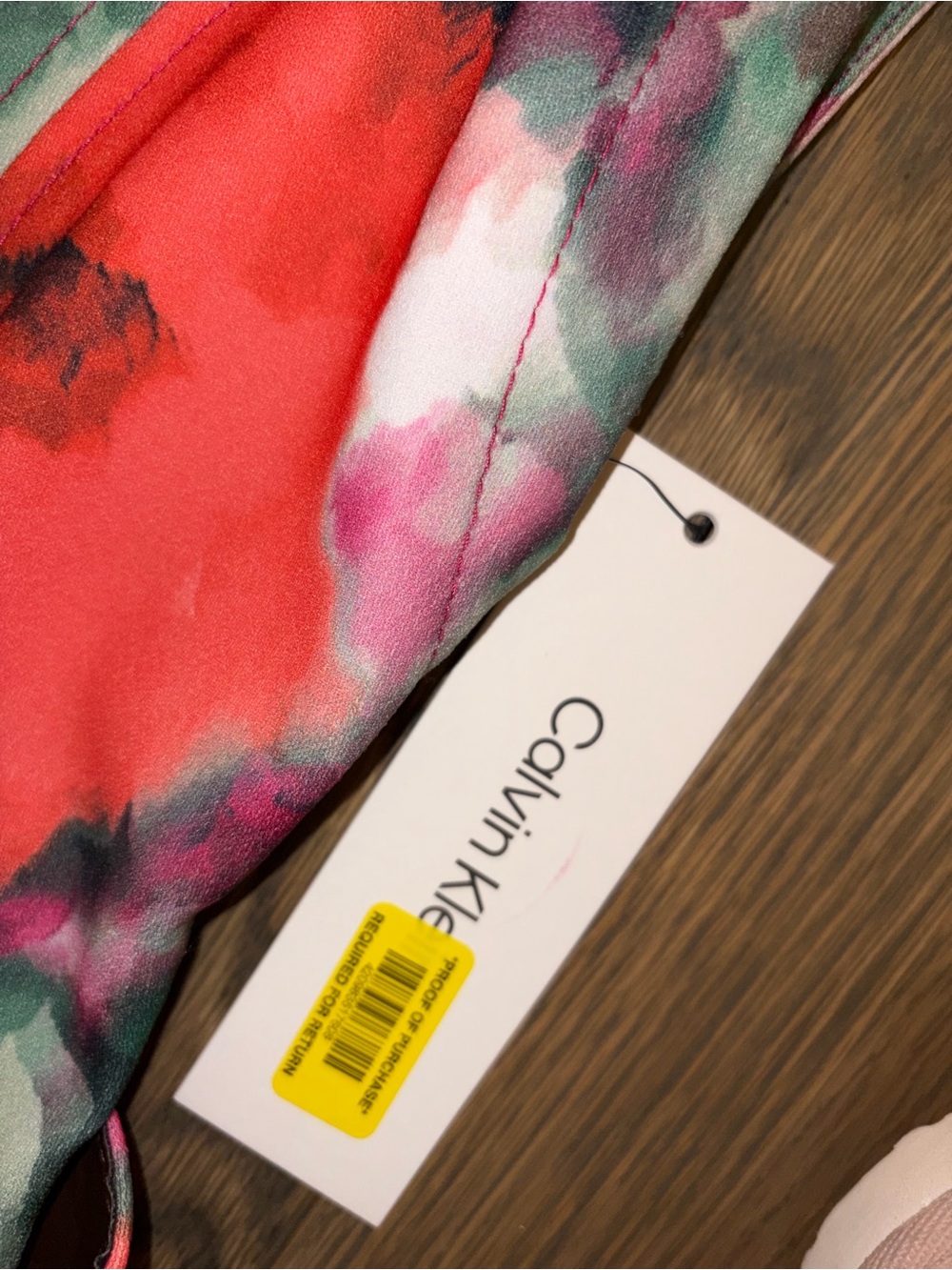 NWT Calvin Klein Size 2 Floral Fit & Flare Midi Dress Belted V-Neck - Picture 5 of 9